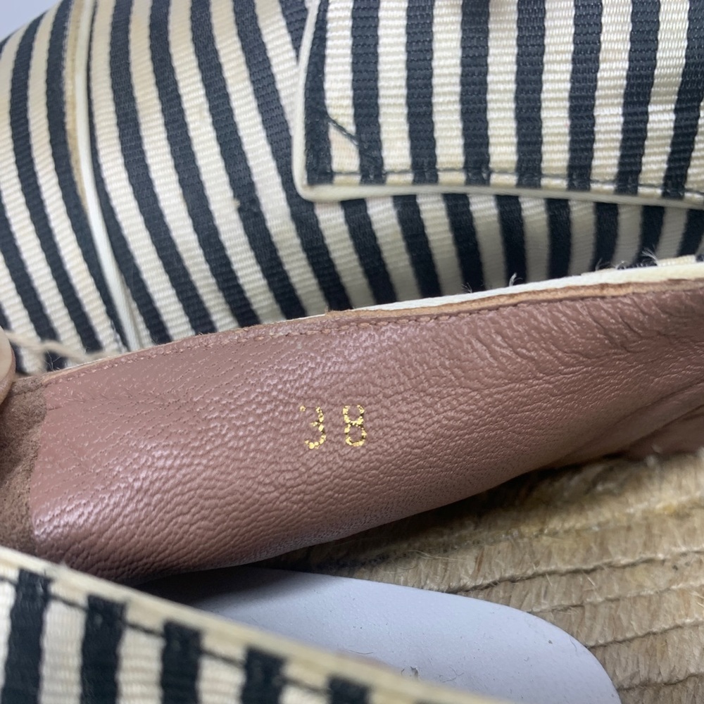 Tabitha Simmons Dolly Silk Striped Espadrille Lace-Up Flats - Picture 11 of 14